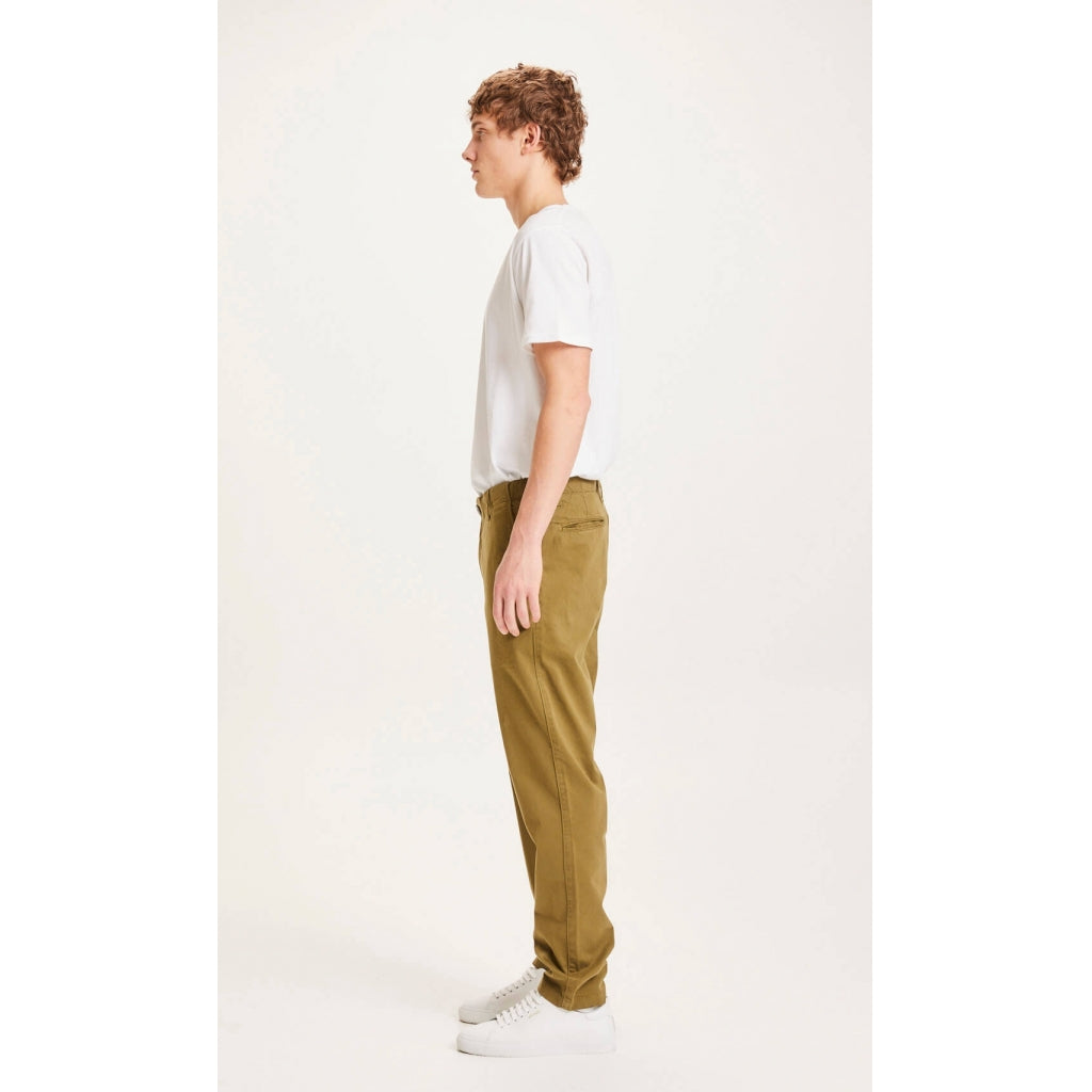 CHUCK regular stretched chino pant - GOTS/Vegan - burned olive