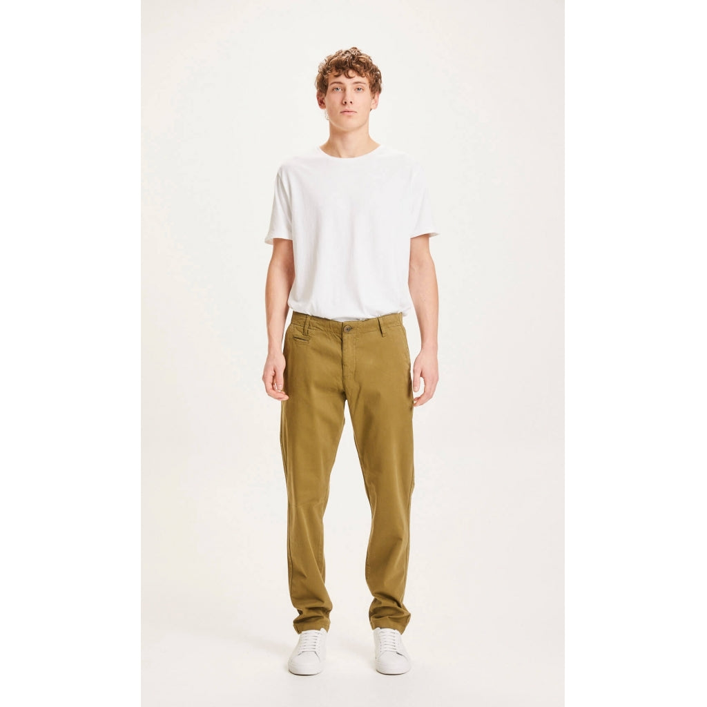 CHUCK regular stretched chino pant - GOTS/Vegan - burned olive