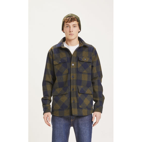 PINE Checked Wool Overshirt - GRS - Forrest Night