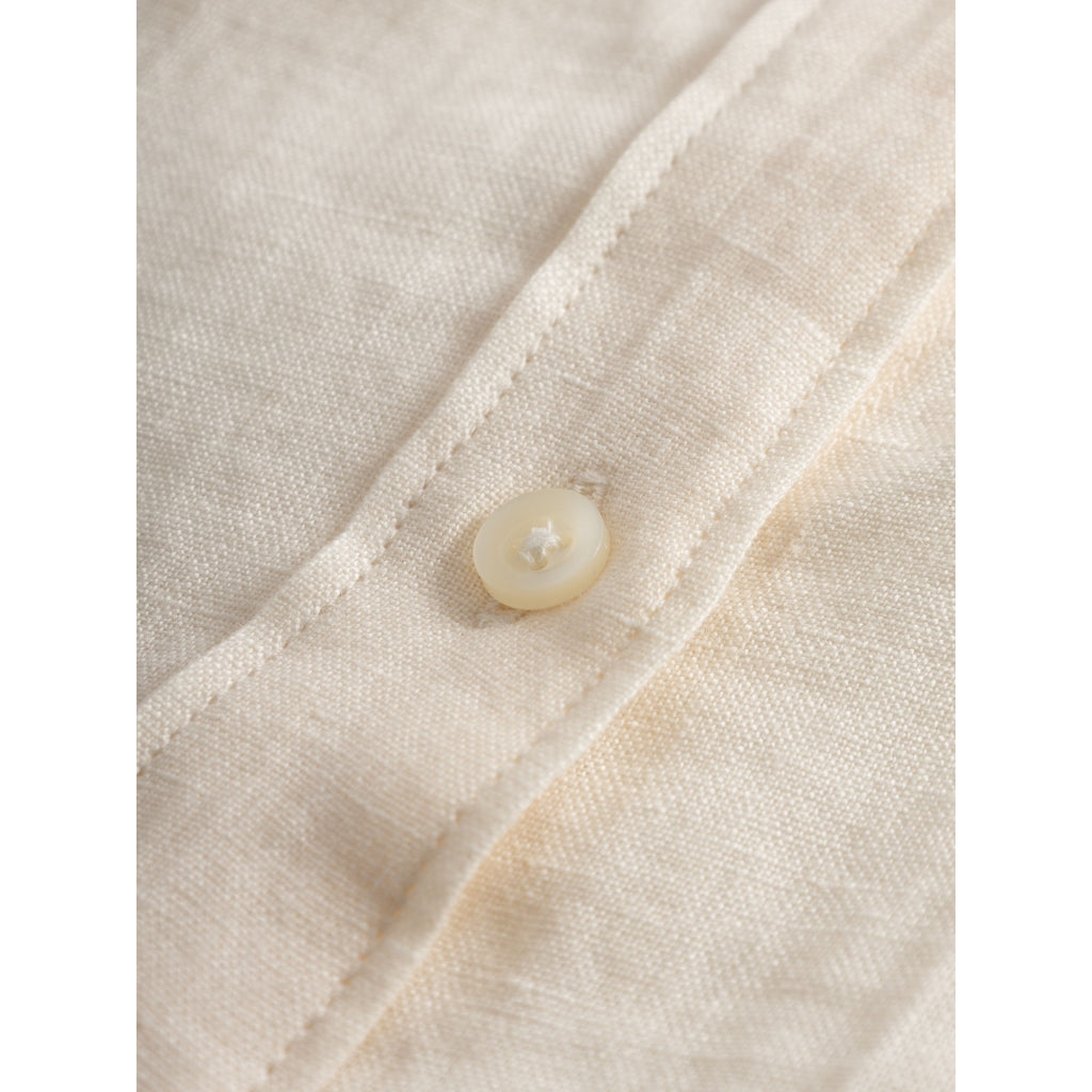 ASTER Fold Up Short Sleeve Linen Shirt - GOTS/Vegan - Butter Cream