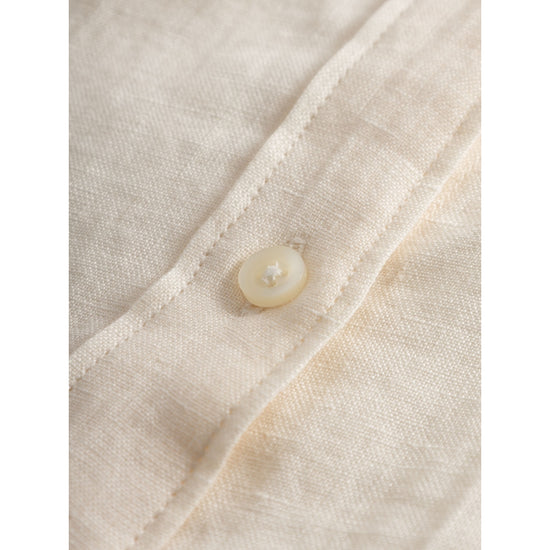 ASTER Fold Up Short Sleeve Linen Shirt - GOTS/Vegan - Butter Cream