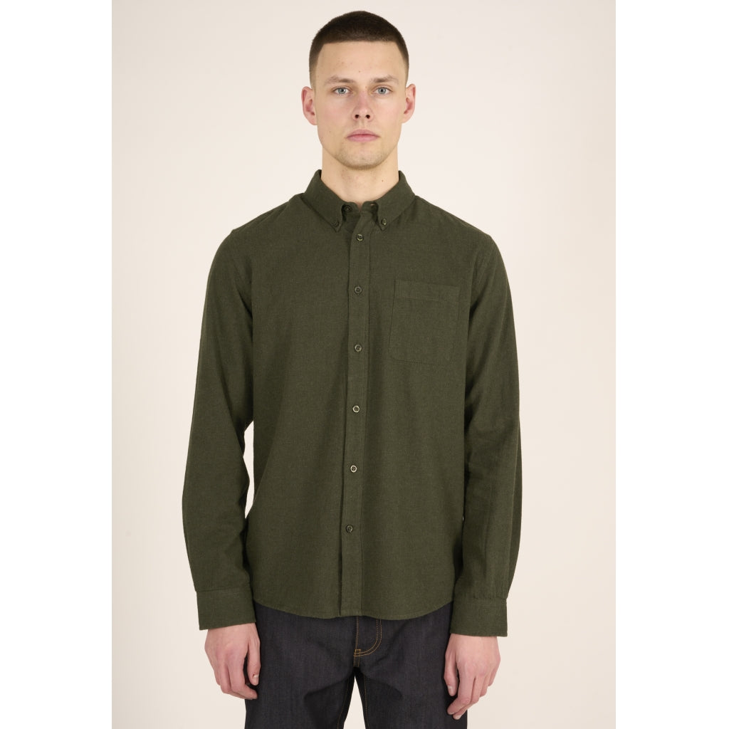 Melangé Flannel Custom Fit Shirt - GOTS/Vegan -  Forrest Night