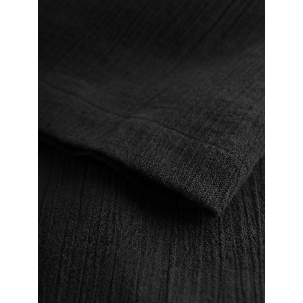 Cotton Crepe Elastic Waist Pants - GOTS/Vegan - Black Jet