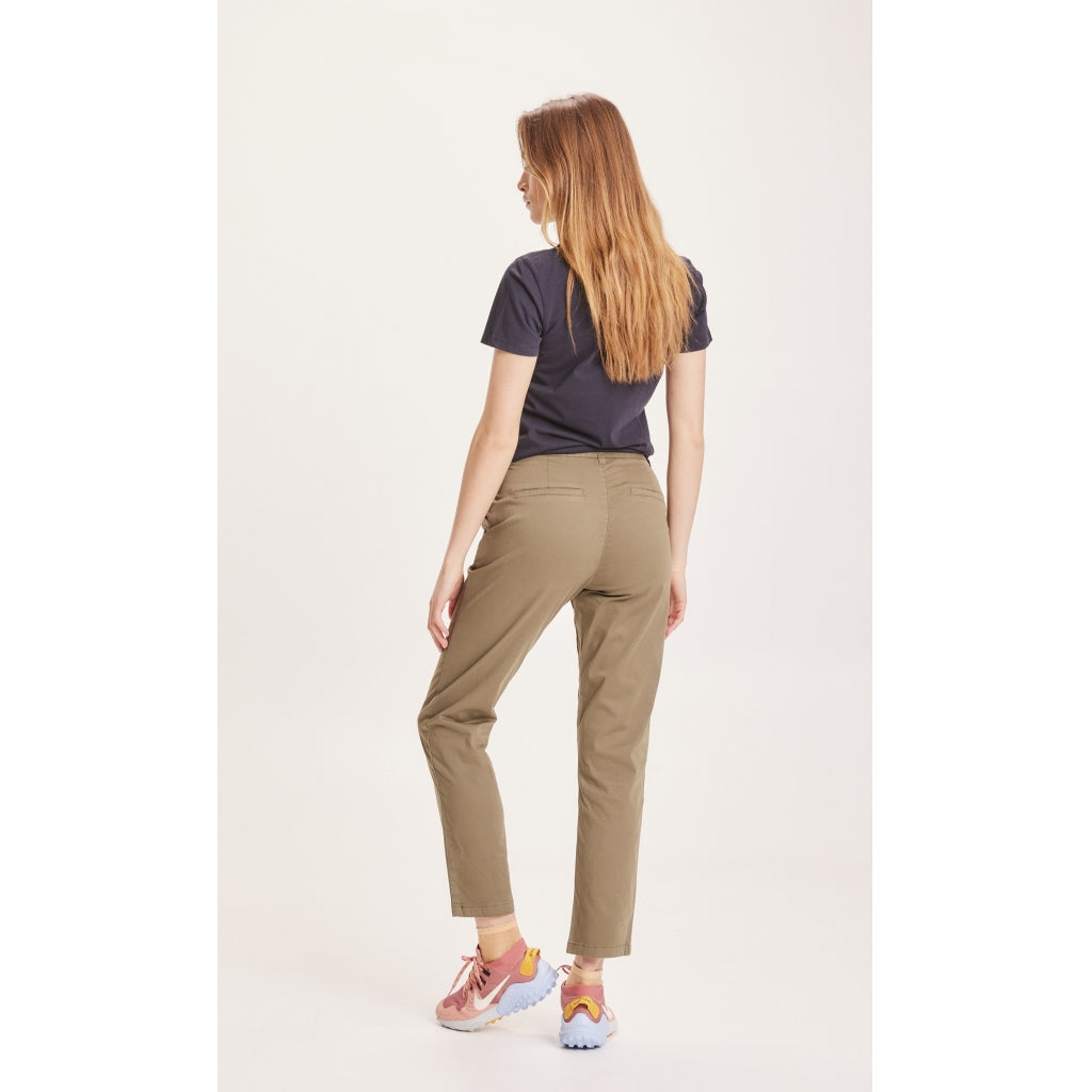 WILLOW regular cropped poplin chino - GOTS/Vegan - Burned Olive