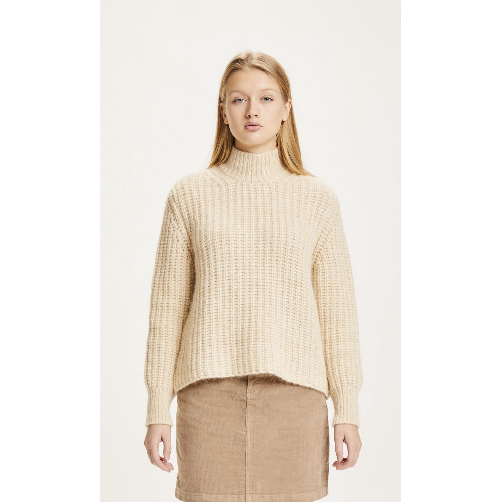 MYRTHE Alpaca High Neck Knit - OCS - winter white