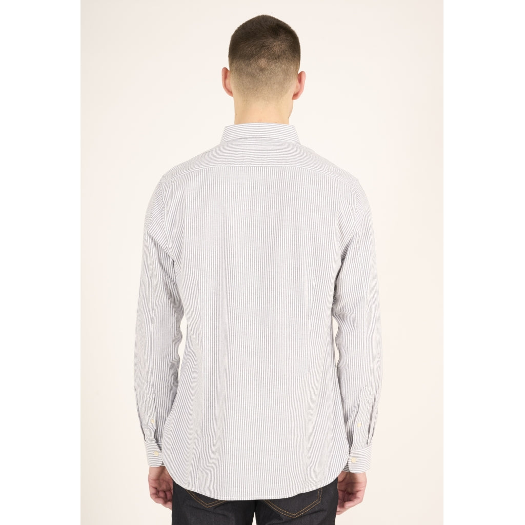 Owl striped oxford custom tailored shirt - GOTS/Vegan - Phantom