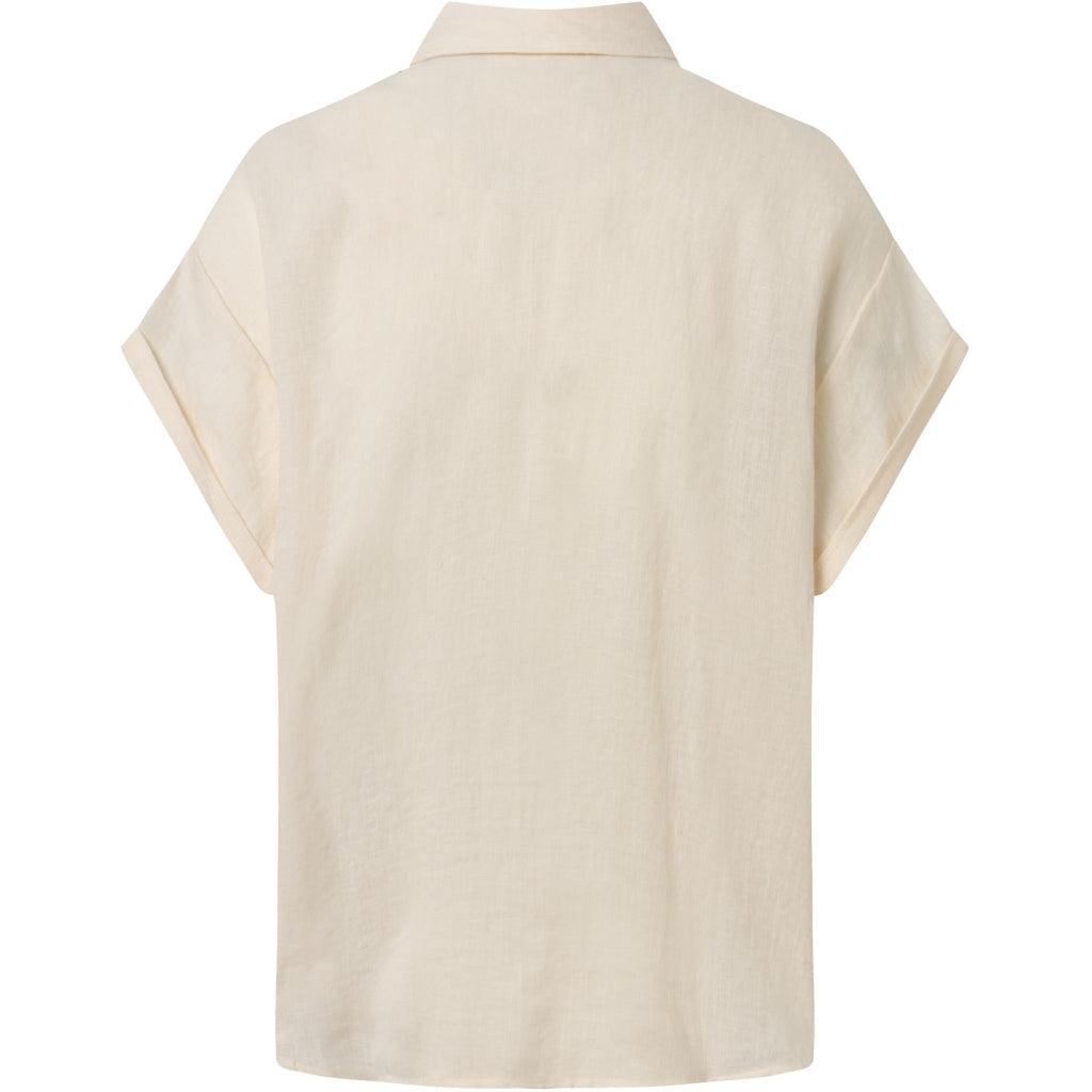 ASTER Fold Up Short Sleeve Linen Shirt - GOTS/Vegan - Butter Cream