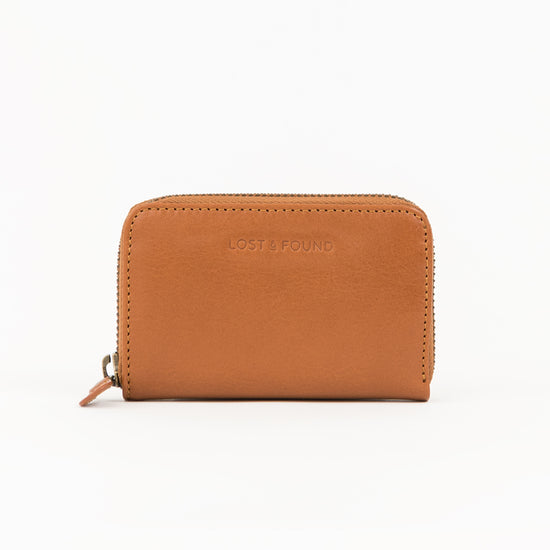 Mini Zip Around Wallet  - Caramel