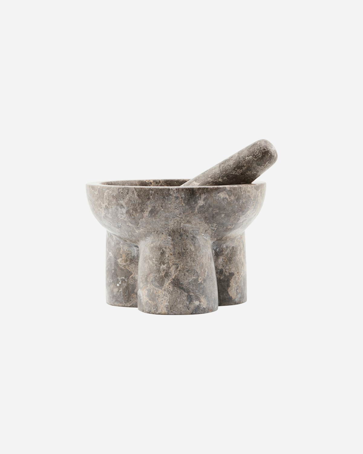 Kulti Mortar with Pestle - Grey/Brown