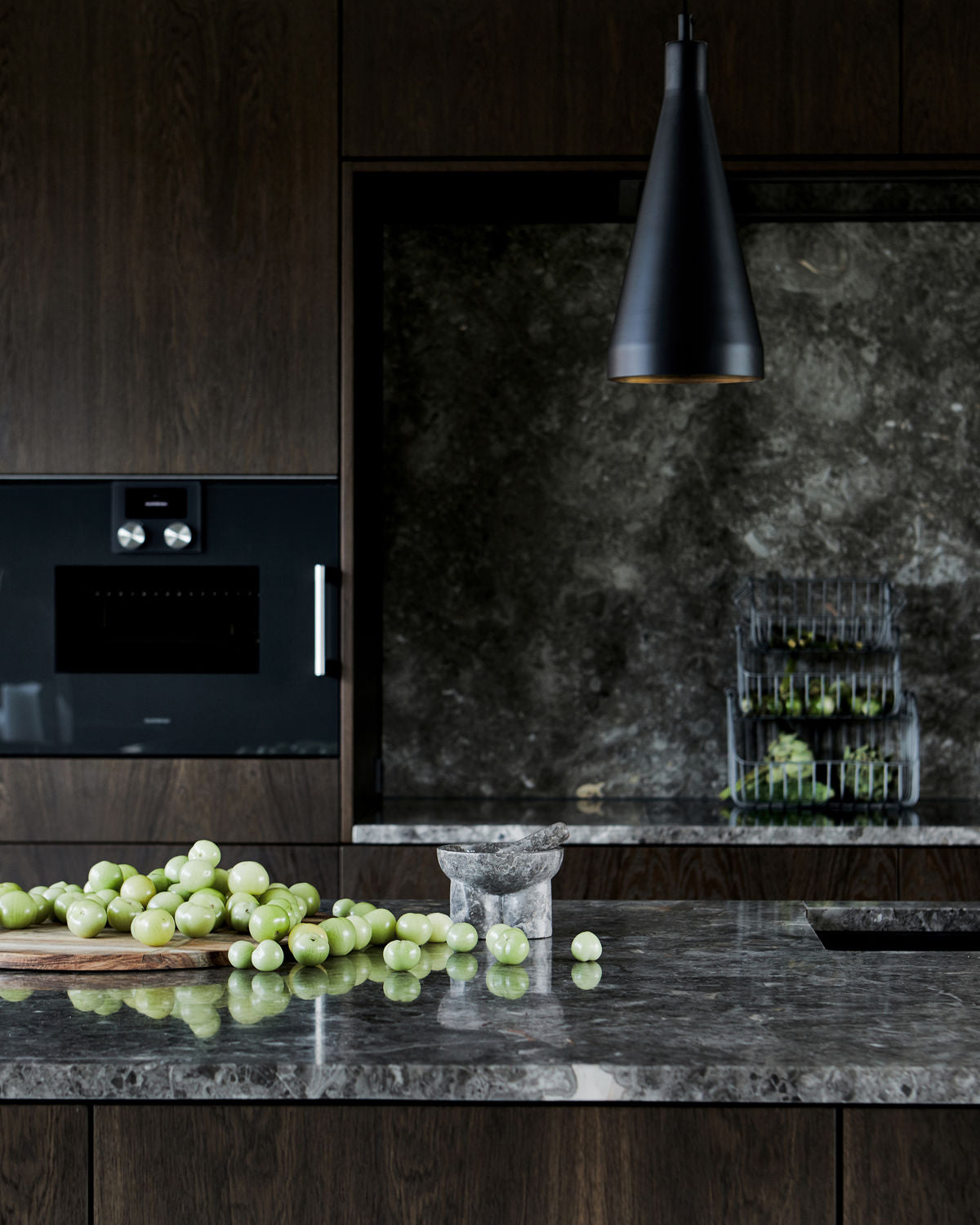 Kulti Mortar with Pestle - Grey/Brown