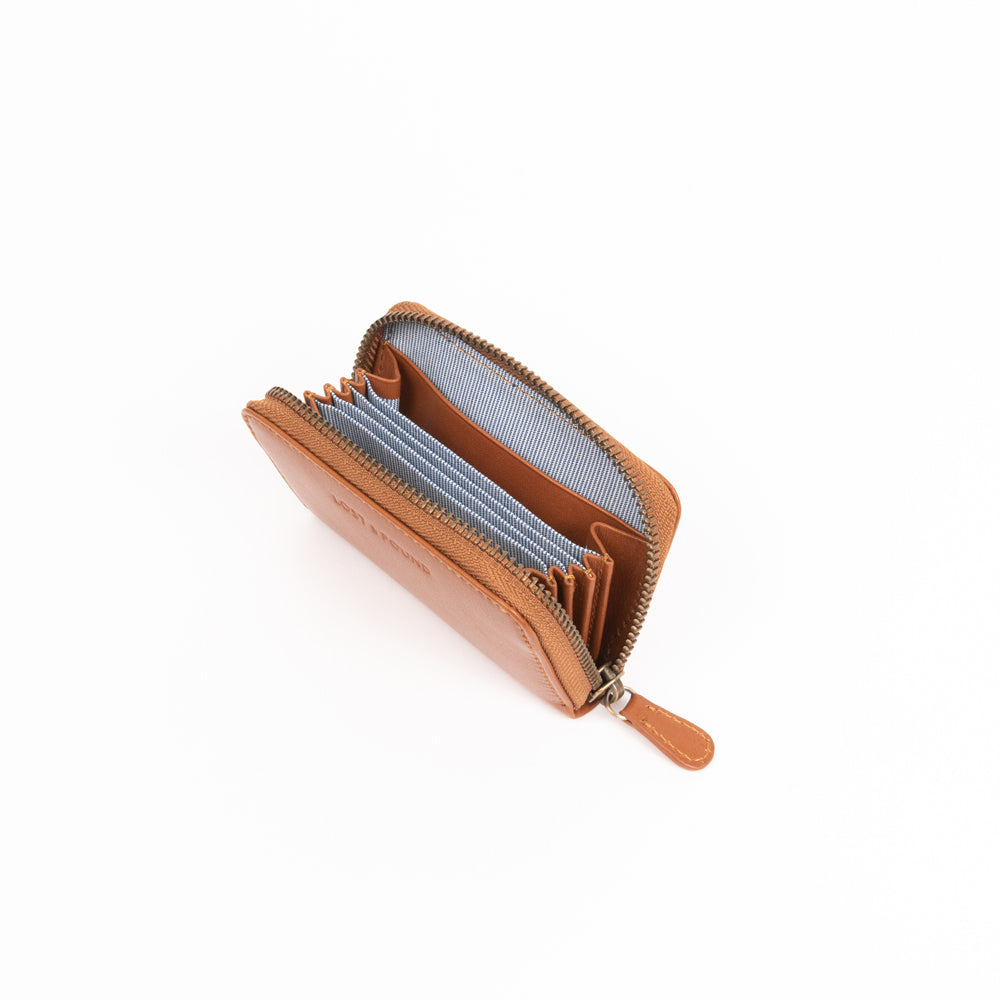 Mini Zip Around Wallet  - Caramel