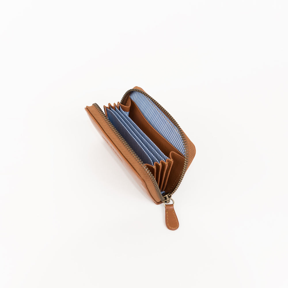 Mini Zip Around Wallet  - Caramel