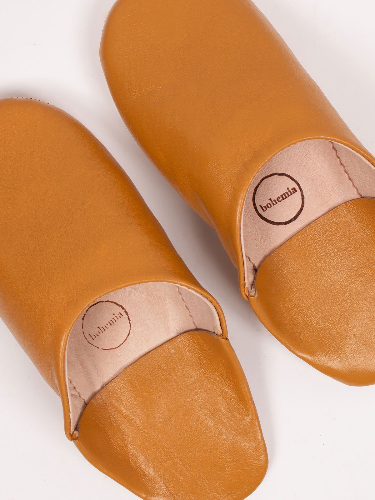 MOROCCAN MENS BABOUCHE SLIPPERS - OCHRE