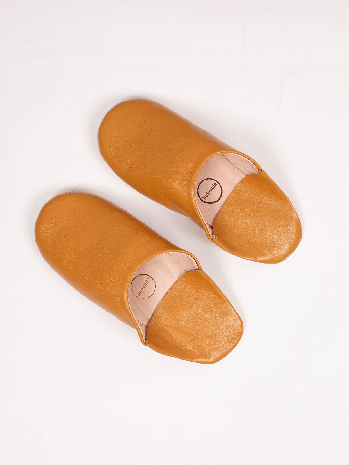 MOROCCAN MENS BABOUCHE SLIPPERS - OCHRE