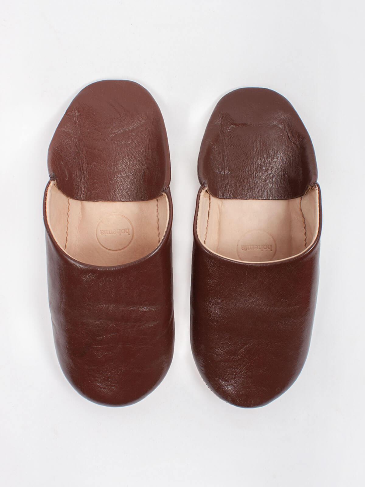 MOROCCAN MENS BABOUCHE SLIPPERS - CHOCOLATE