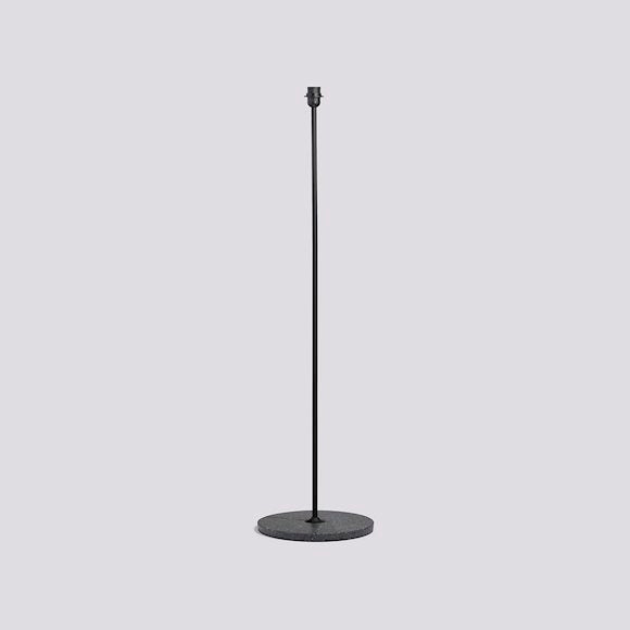 COMMON FLOOR LAMP BASE - SOFT BLACK POWDER COATED STEEL STEM BLACK TERRAZZO BASE