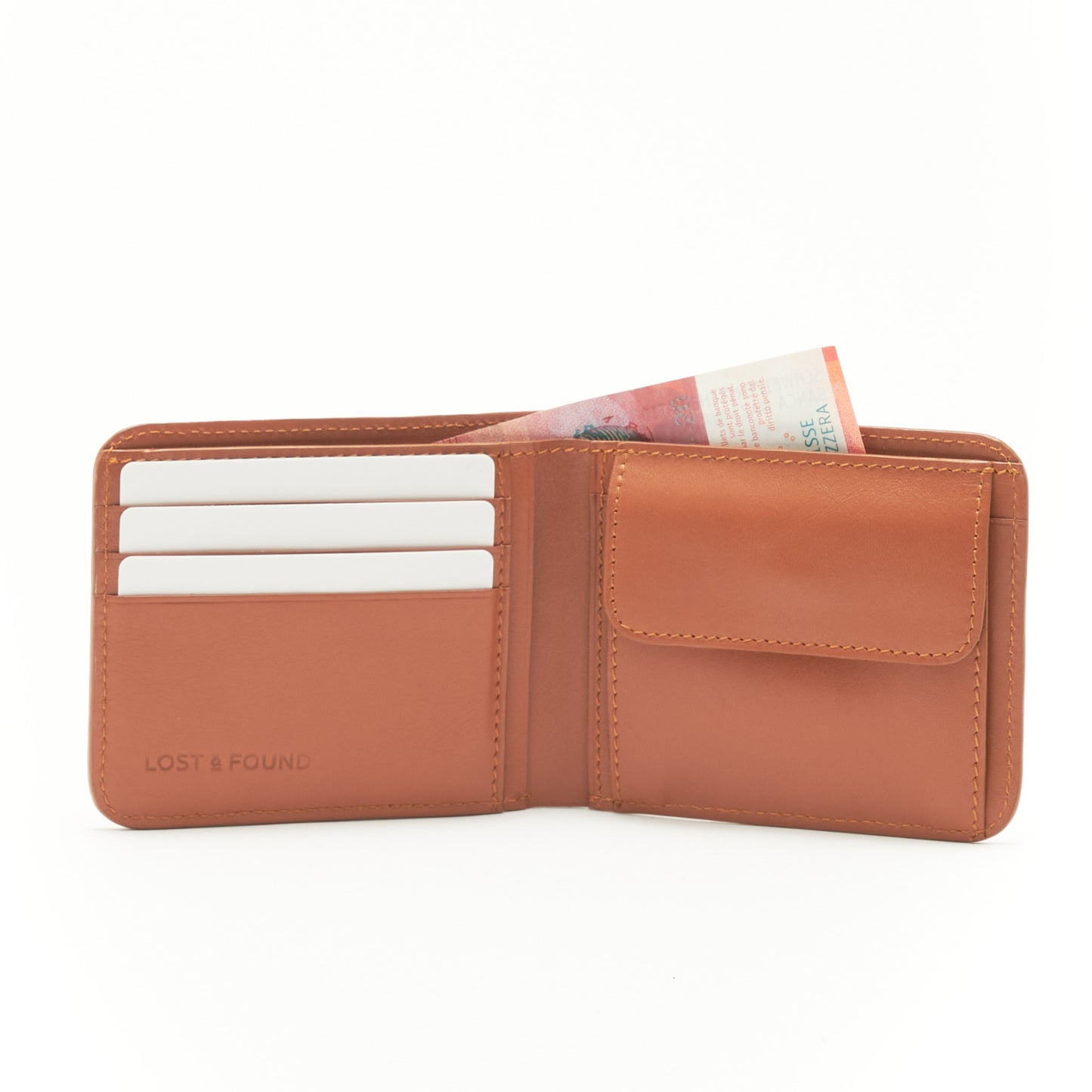 Bifold Wallet Pure with Coin Pocket - Caramel