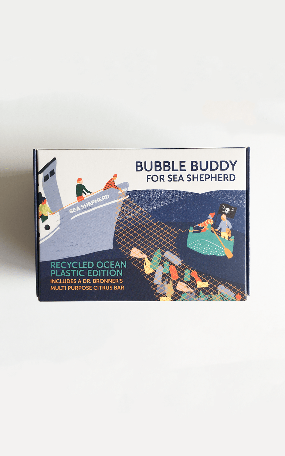 Ocean Plastic Bubble Buddy dark green & Dr. Bronners Bar