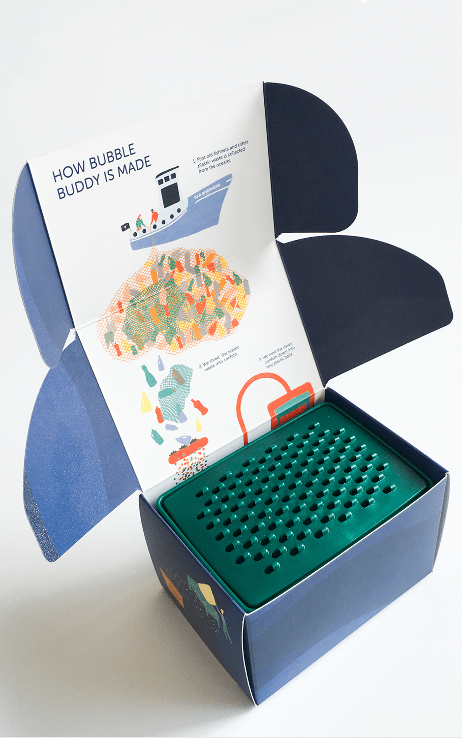 Ocean Plastic Bubble Buddy dark green & Dr. Bronners Bar