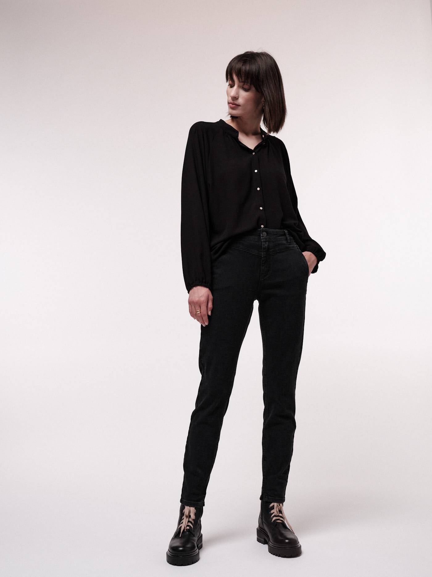 High-Waist Jeans OCS - Black Denim