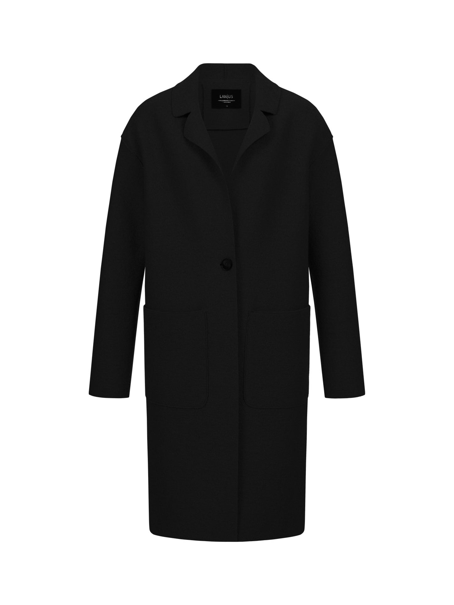 BOILED WOOL COAT - Black