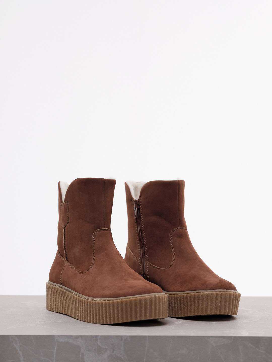 LINED BOOTS - Hazelnut