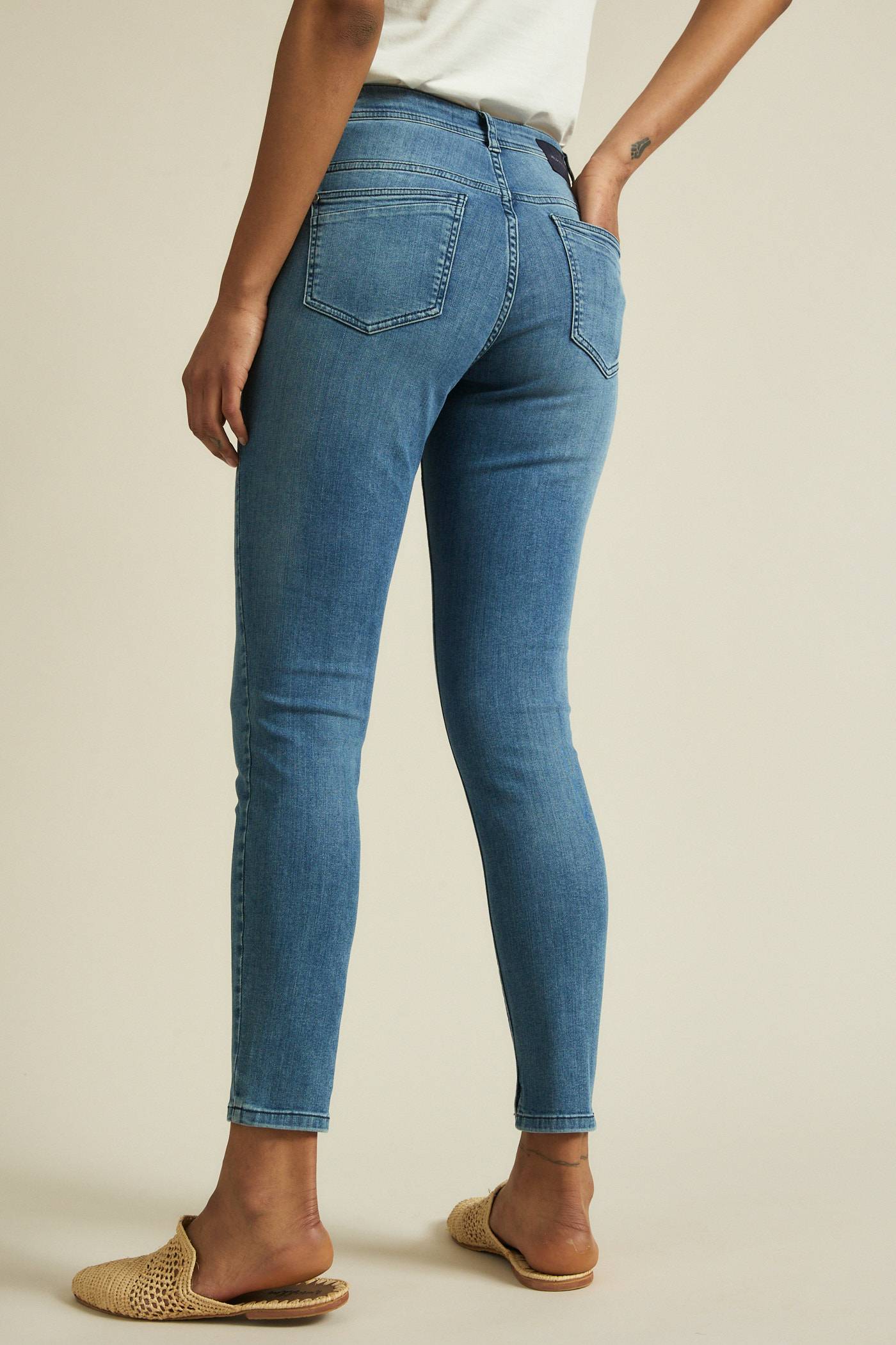 HIGH WAIST JEANS - blue denim