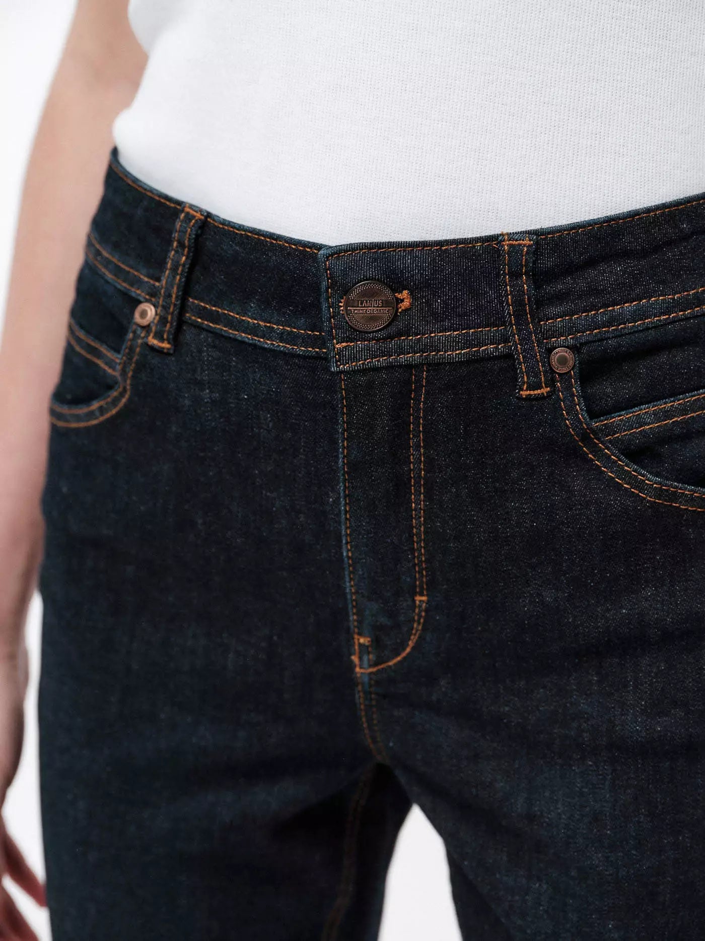 HIGH WAIST JEANS - dark blue denim