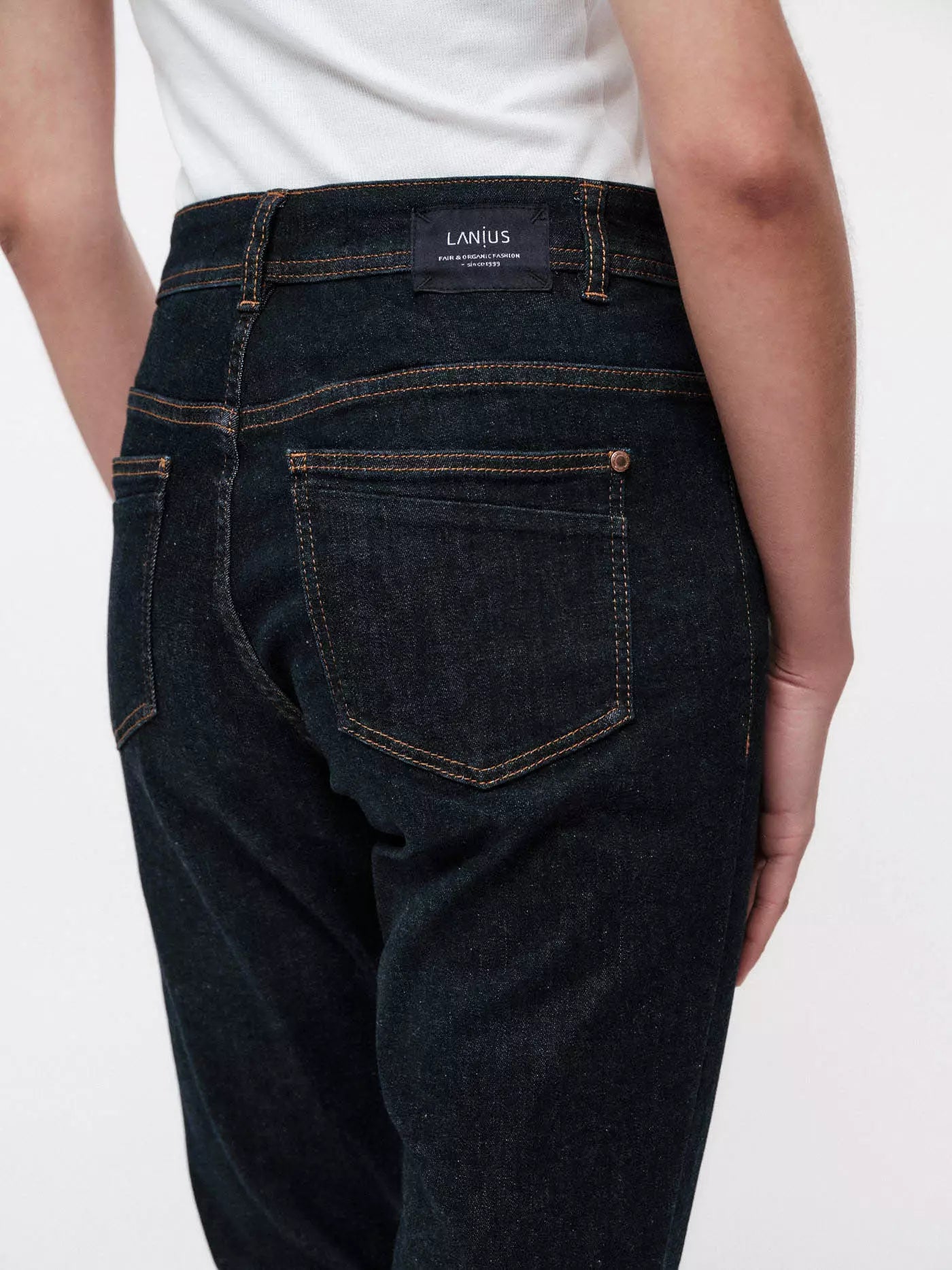 HIGH WAIST JEANS - dark blue denim