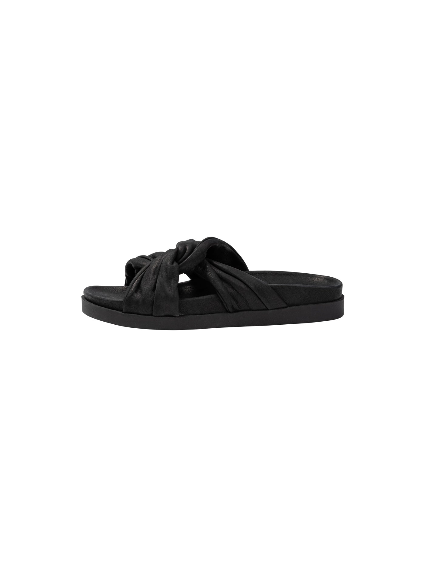 KNOT LEATHER SANDAL - black