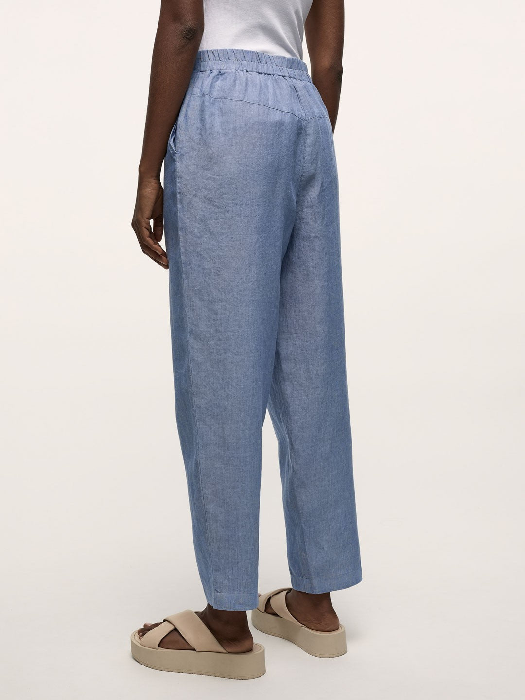 Organic Linen Pants -  Blue Melange