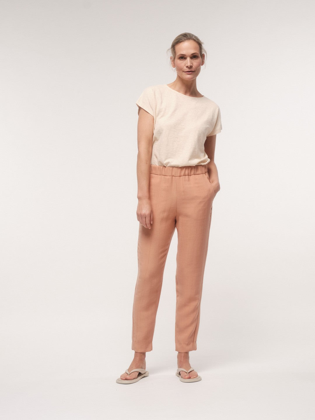 Pants with Elastic Waistband - Sandstorm