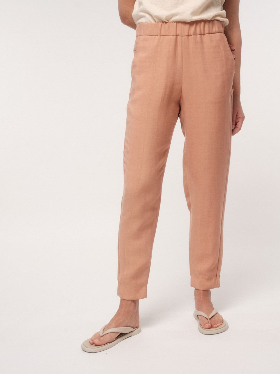 Pants with Elastic Waistband - Sandstorm