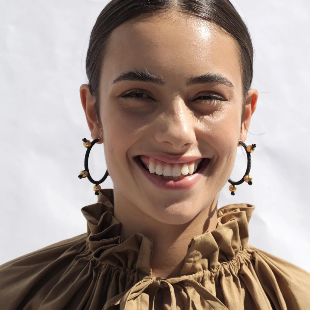 Ouroboros Earrings - Black - Medium