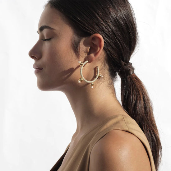 Ouroboros Earrings - Beige - Medium