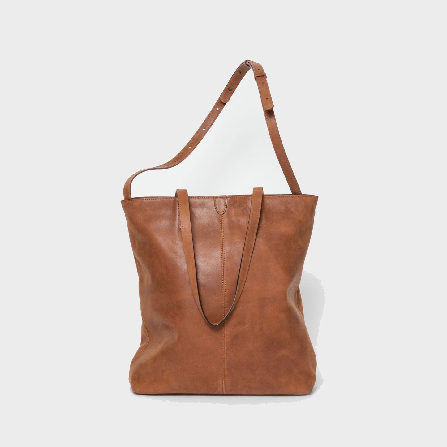 TB02 ZIP PLUS TOTE BAG - CROSS BODY BAG/BACKPACK BROWN