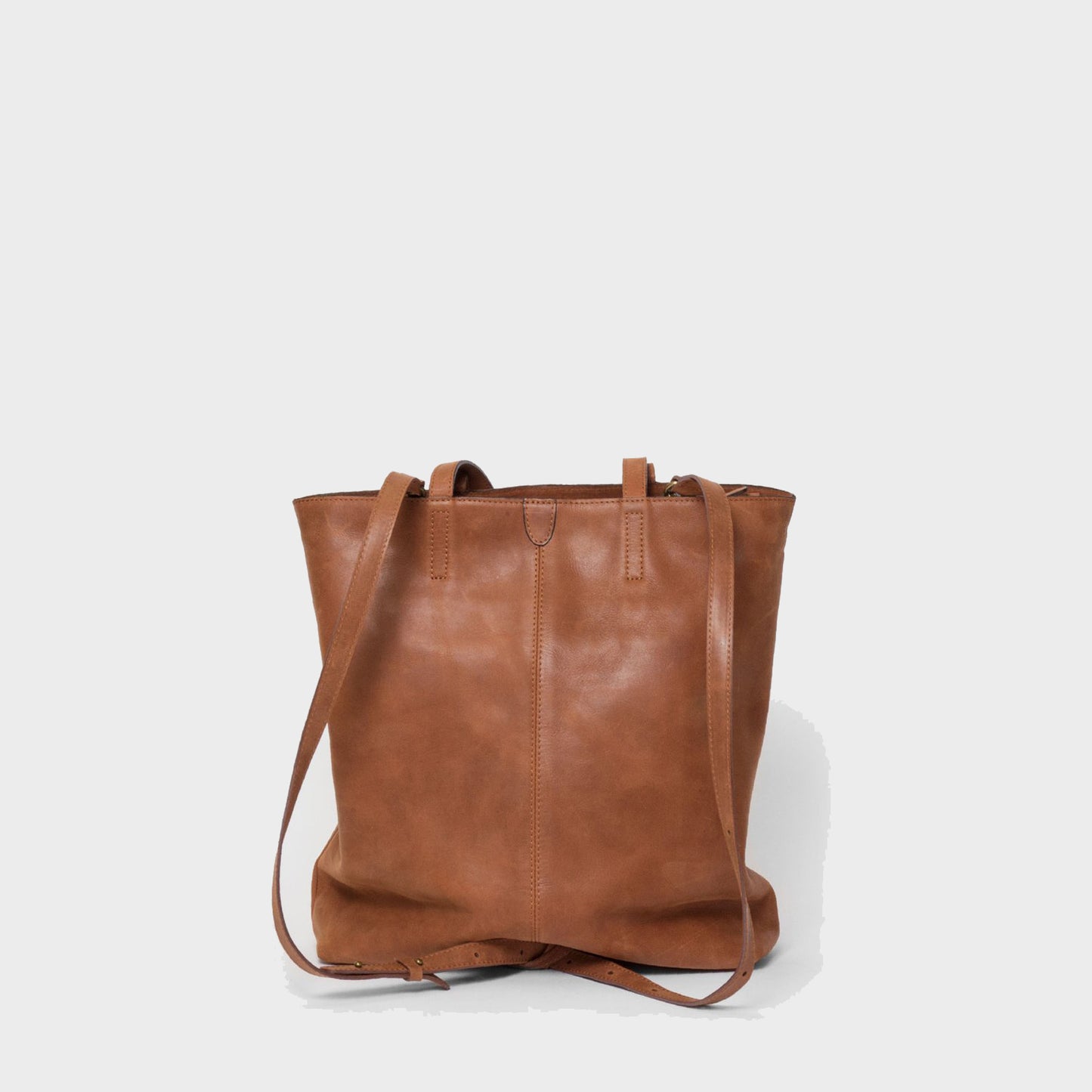 TB02 ZIP PLUS TOTE BAG - CROSS BODY BAG/BACKPACK BROWN