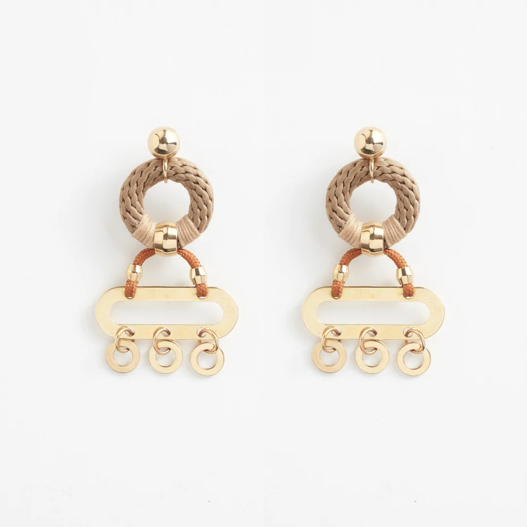 Dihya Earrings - Beige & Clay
