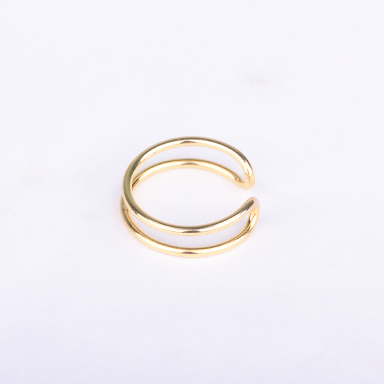Double Hoop Ring - gold plated