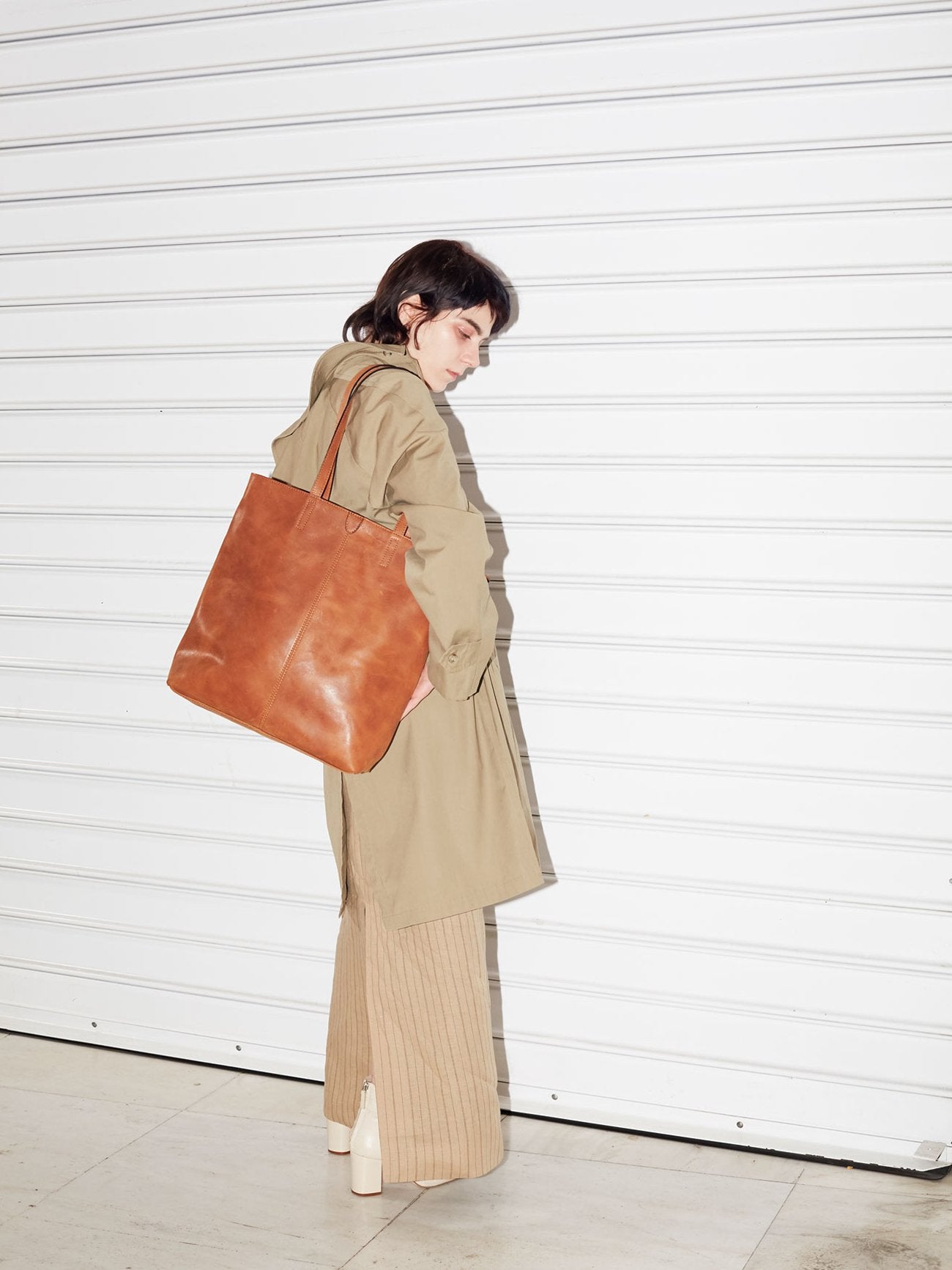 TB02 ZIP PLUS TOTE BAG - CROSS BODY BAG/BACKPACK BROWN