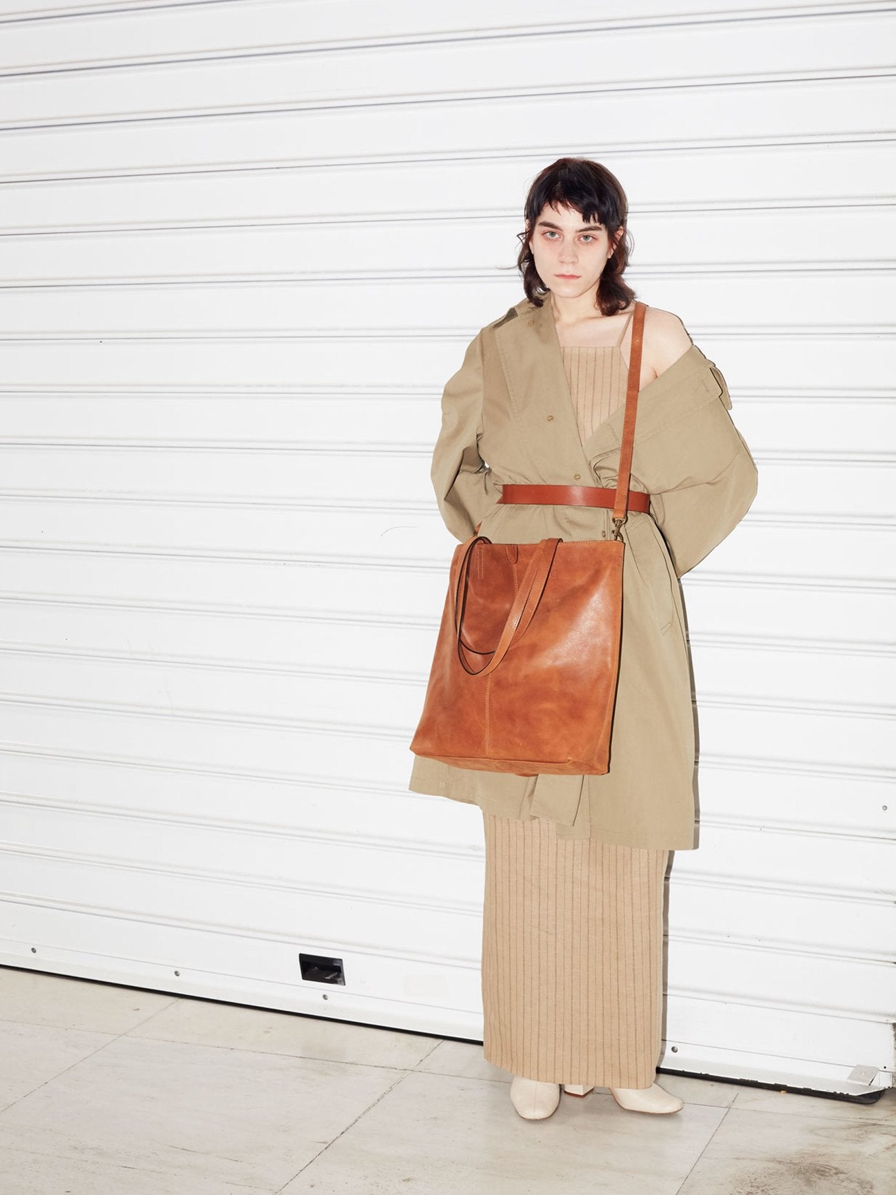 TB02 ZIP PLUS TOTE BAG - CROSS BODY BAG/BACKPACK BROWN