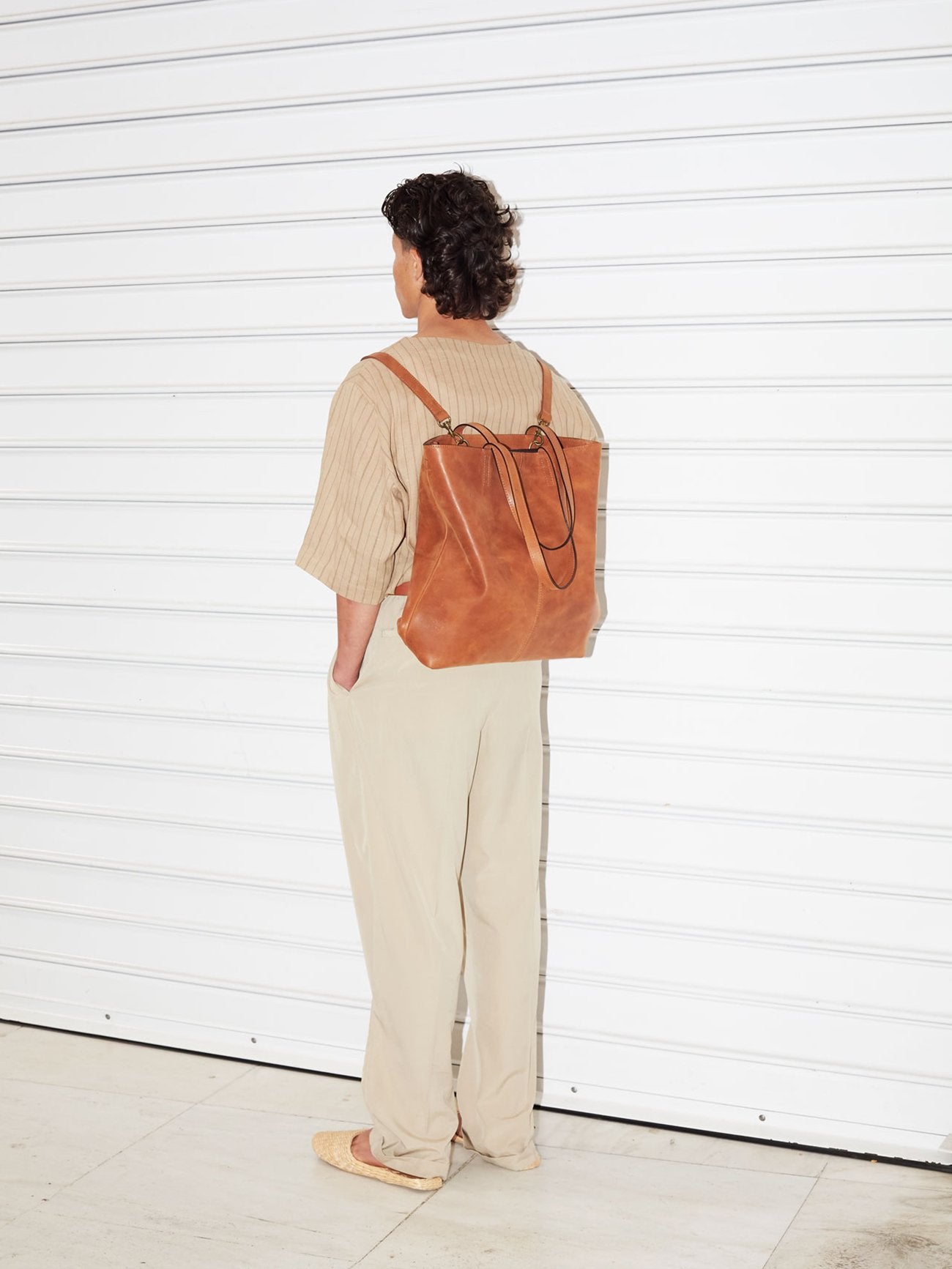 TB02 ZIP PLUS TOTE BAG - CROSS BODY BAG/BACKPACK BROWN