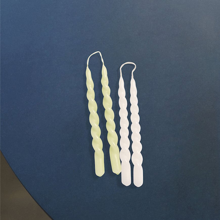MINI SWIRL CANDLES - white