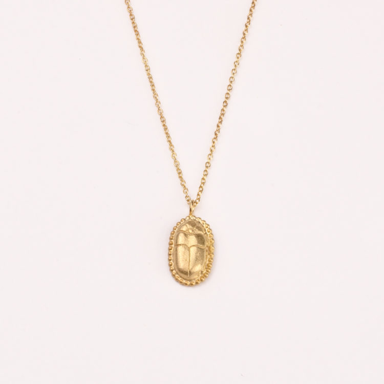 Necklace Scarab - gold plated