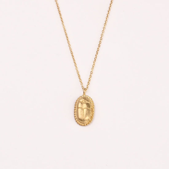 Necklace Scarab - gold plated