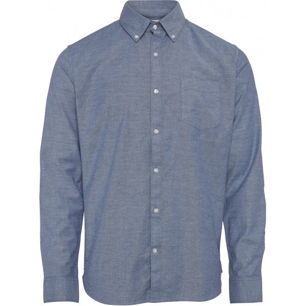 ELDER LS oxford shirt - GOTS/Vegan - Dark Denim