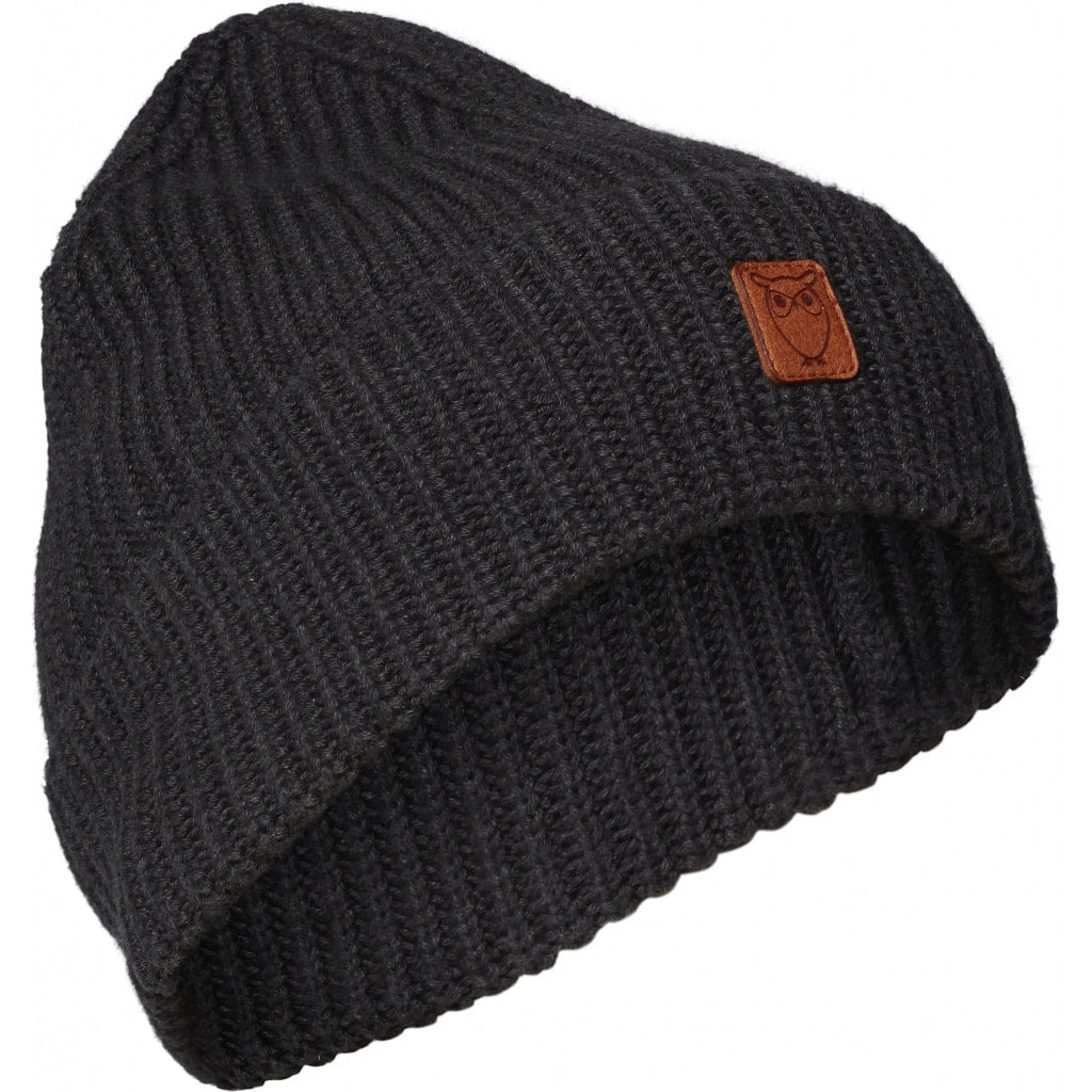 LEAF ribbing hat - GOTS/Vegan - Dark Grey Melange