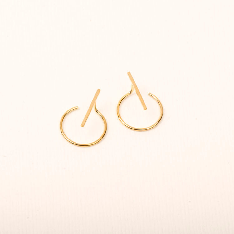 Pluto Stripe Earrings - gold plated