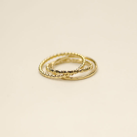Thick Three Ring  - gold plated