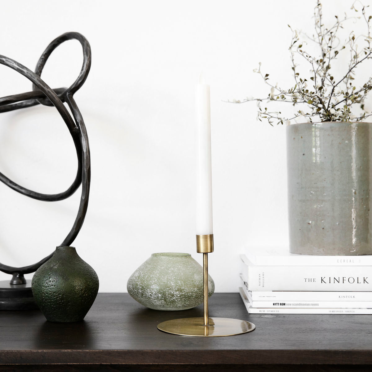 ANIT CANDLE STAND -  ANTIQUE LOOKING BRASS